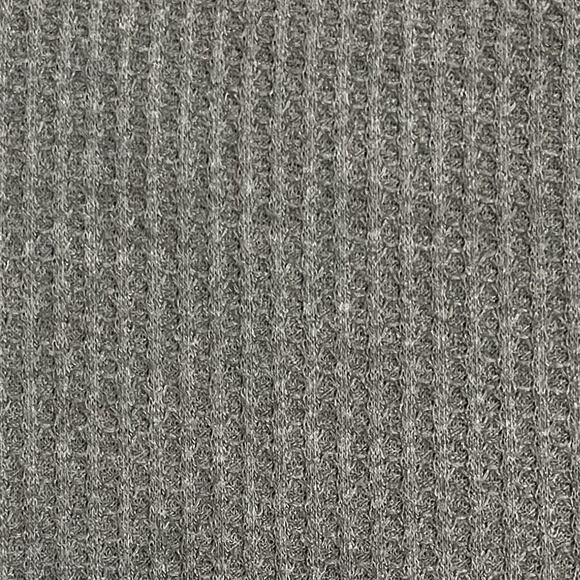 Massini Cowl Neck Waffle Knit Layering Top Women's Size S Gray Fitted Sleeves - Picture 6 of 11